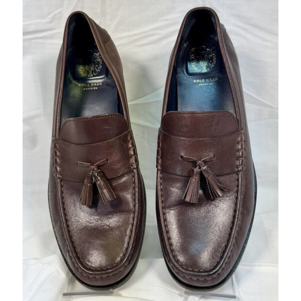 Cole Haan Grand OS Pinch‎ Mens Size 10 M Loafers Brown Leather Tassel Shoes